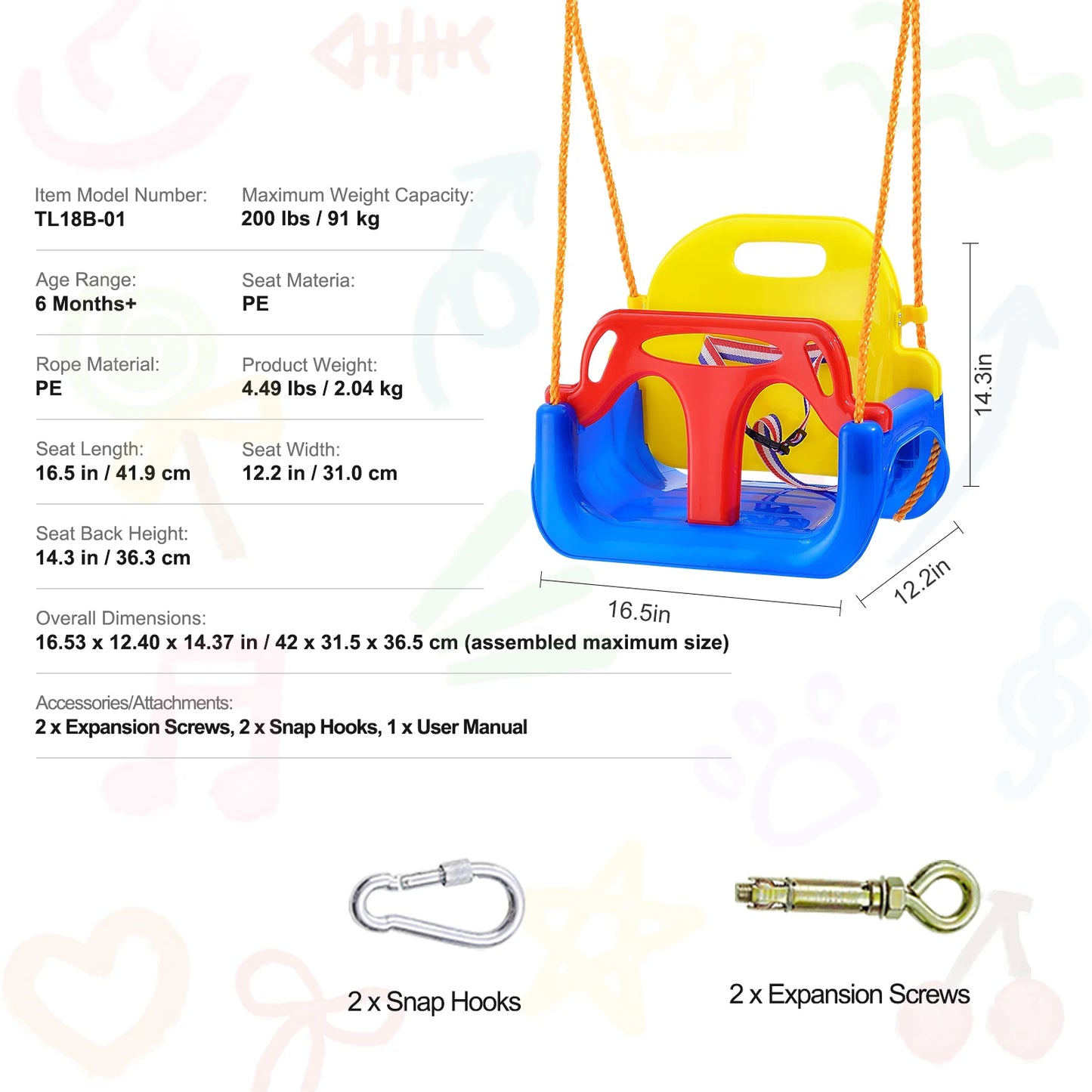 SucceBuy Tree Swing Saucer With Straps 750lbs Capacity