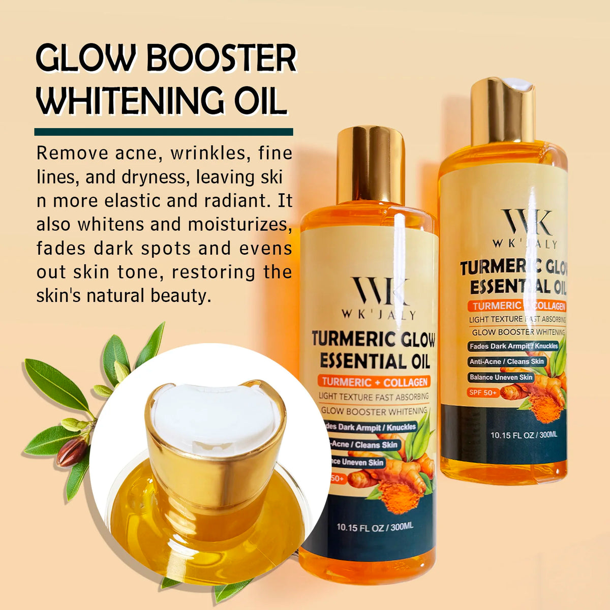 WK JALY Turmeric Brightening Body Oil Dark Spots Acne