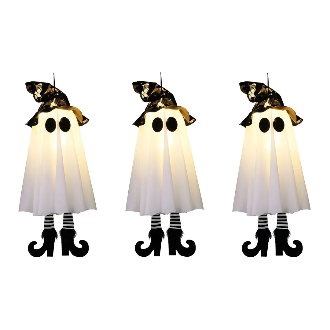 Halloween LED Light Up Witch Ghost Hanging Ornaments Decoration