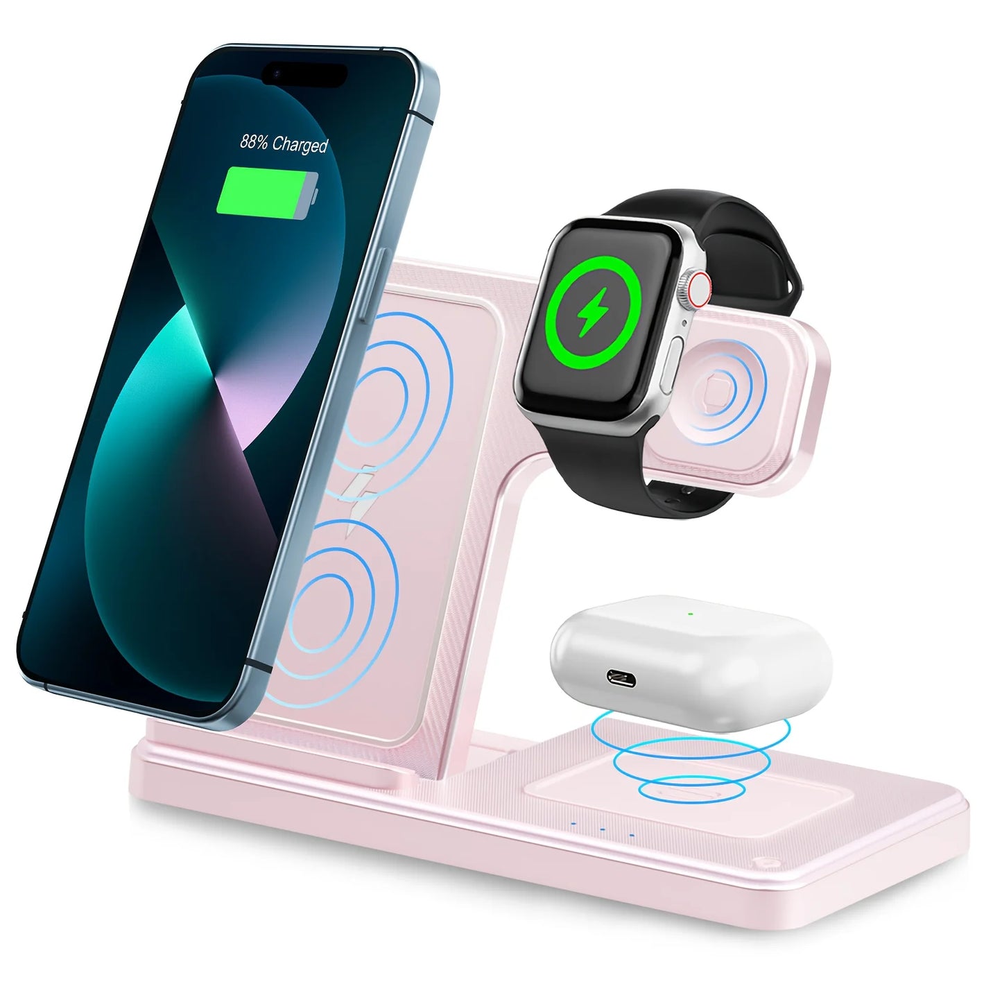 3 in 1 Magnetic Wireless Charger 18W Foldable iPhone AirPods