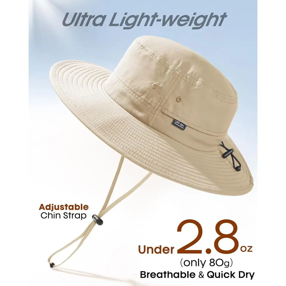 Packable UV Protective Straw Bucket Hat for Men and Women
