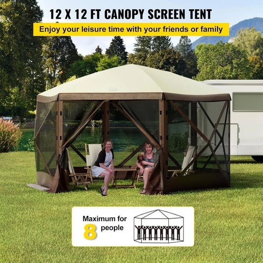 VEVOR Pop Up Six Sided Canopy Shelter Tent Outdoor Shade