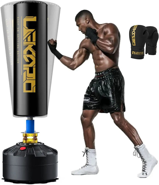 LEKARO Standing Boxing Post With Gloves Home Training Sandbag