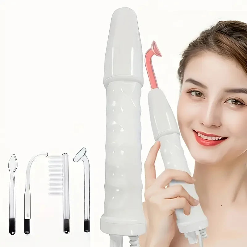 Portable Facial Care Kit With High Frequency Massager And Electrodes