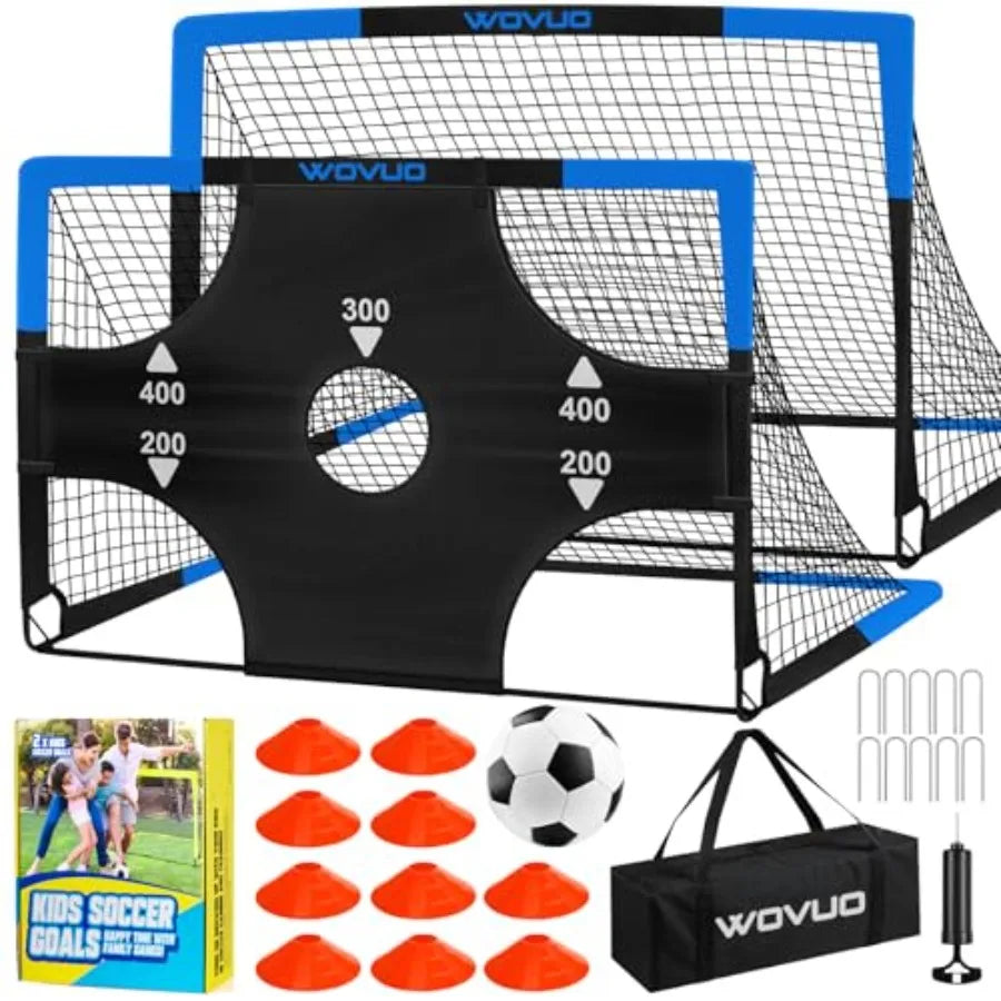 Backyard Soccer Goals Set Of 2 Portable Training Equipment