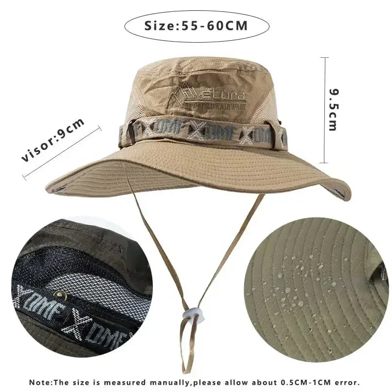 Unisex Outdoor UV Protection Bucket Hat With Wide Brim