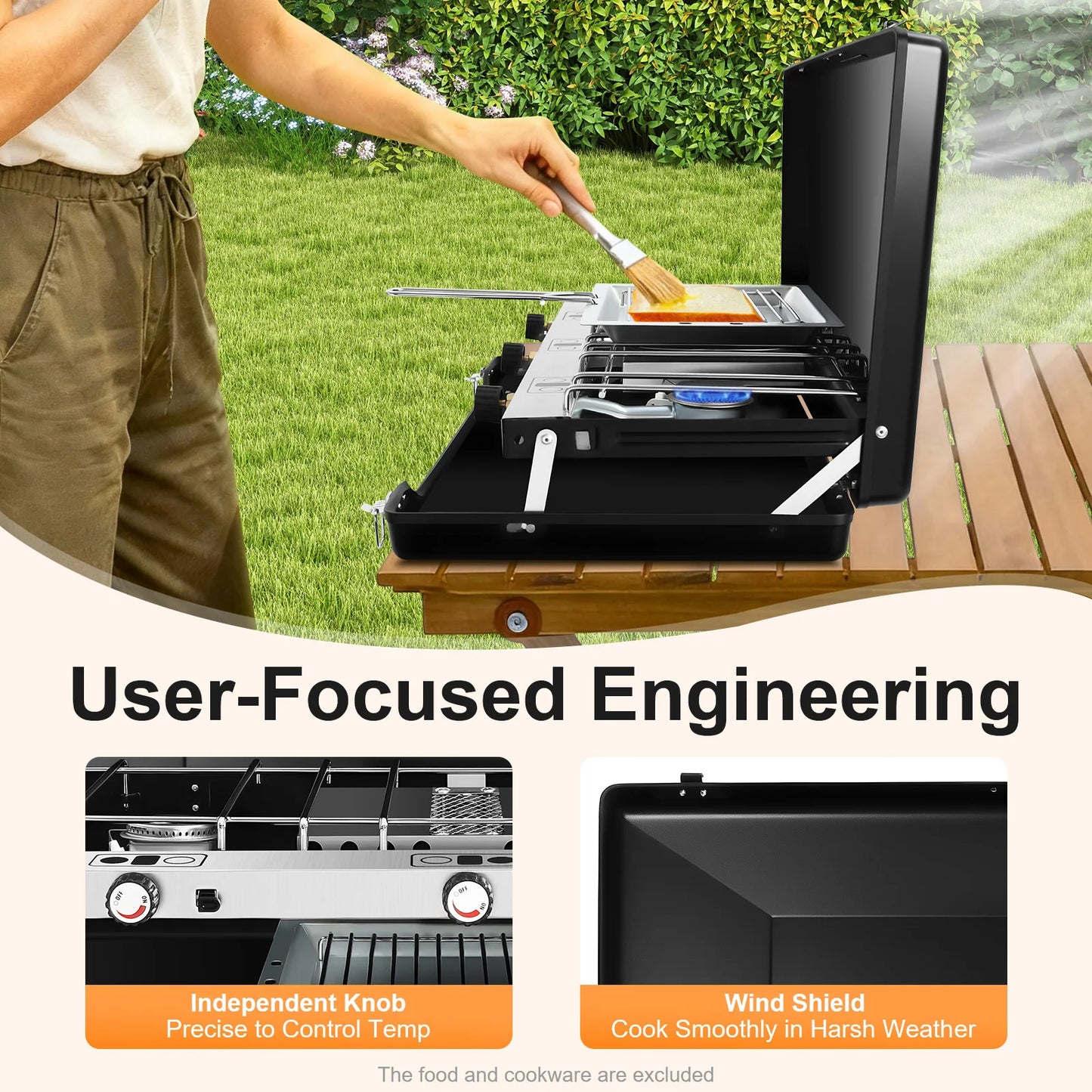 3 Burner Portable Camping Stove Propane Butane Outdoor Grill