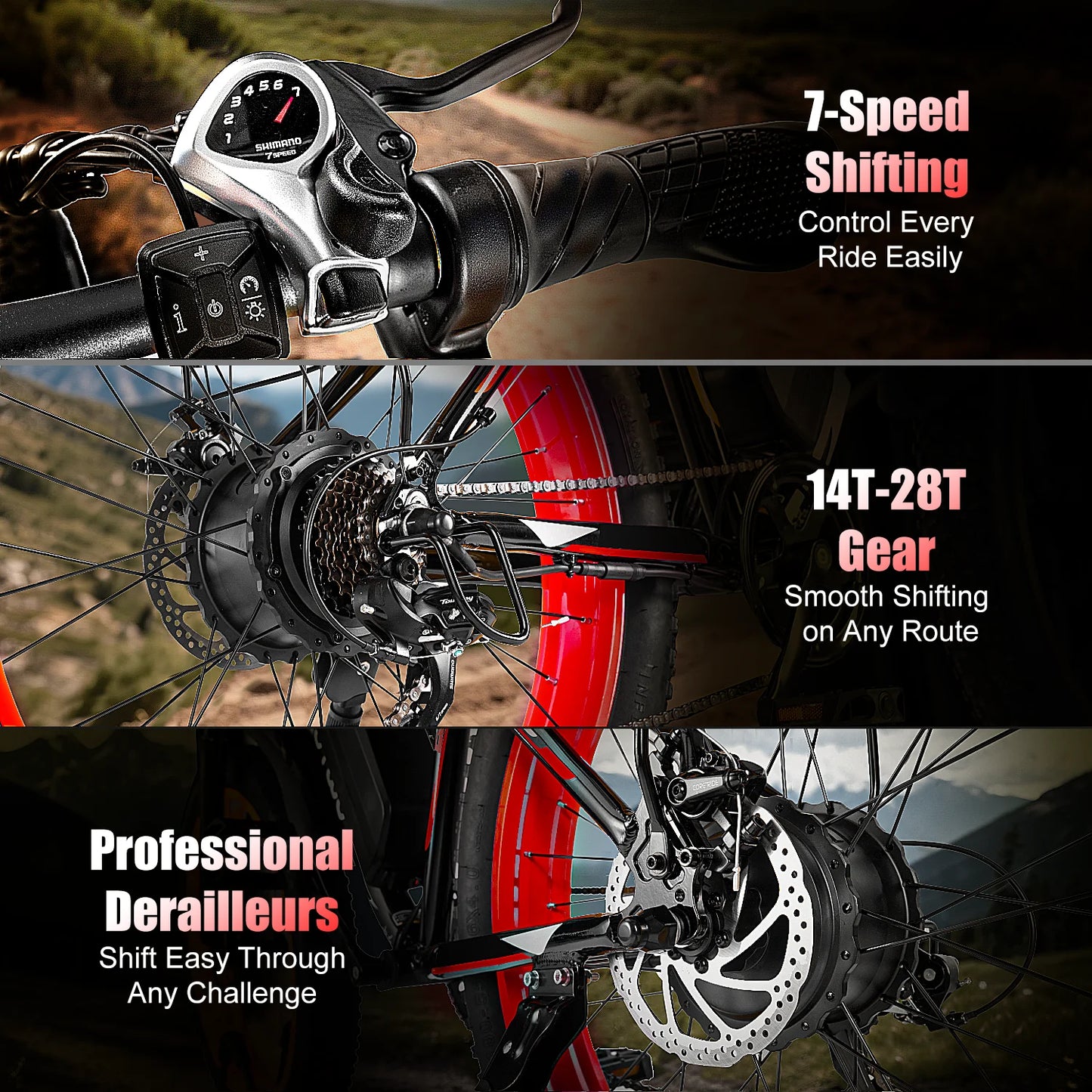 EOEOTWO 1500W Fat Tire Electric Bike 34MPH All Terrain Ebike