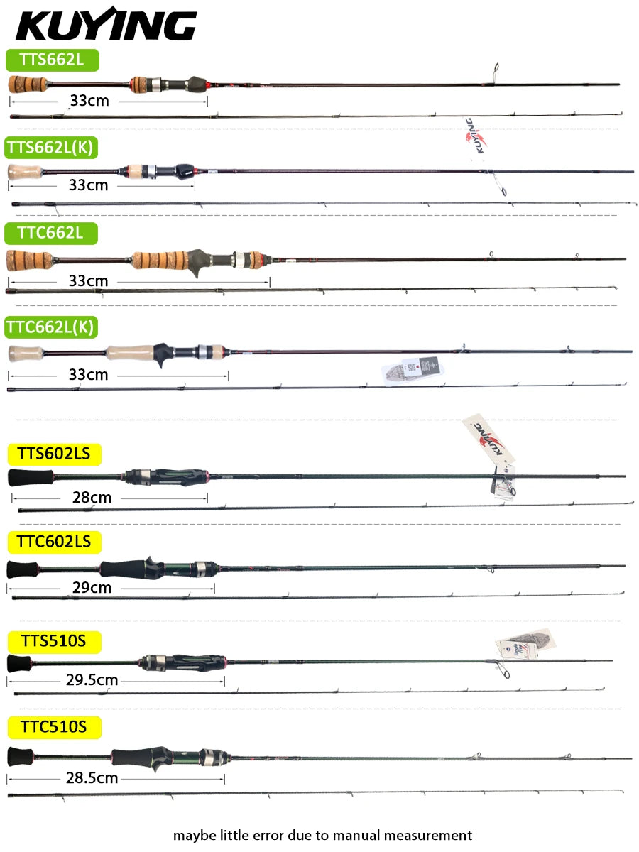 Kuying Teton Spinning Casting Rod BFS Carbon 0.8 to 8g 1 to 8lb
