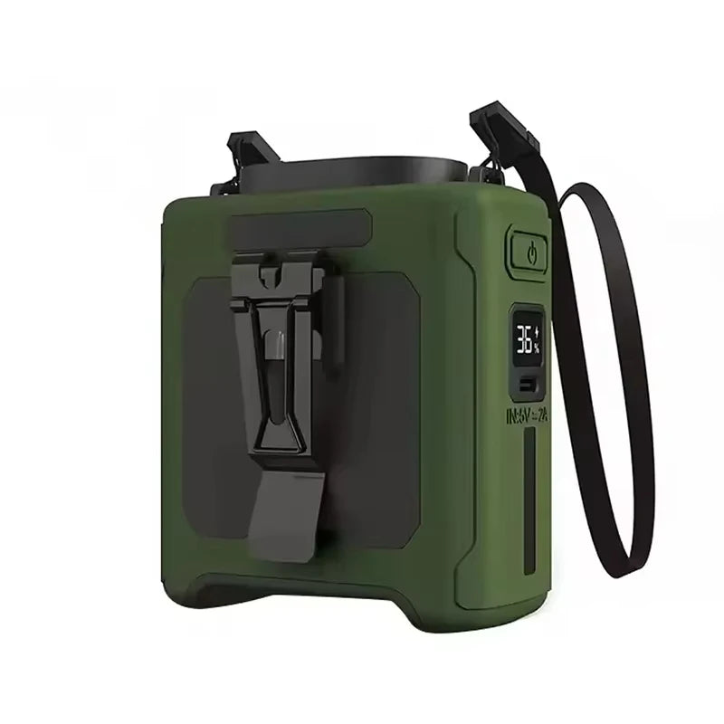 Portable 10000mAh Waist Clip Fan With 5 Speed USB Rechargeable