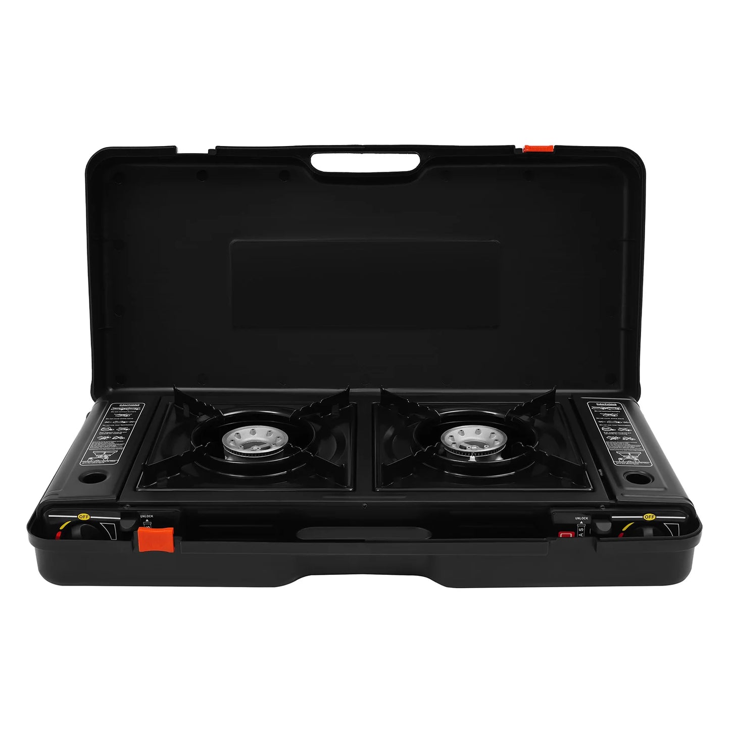 2500W Portable Camping Stove Two Burner With Baking Tray Case