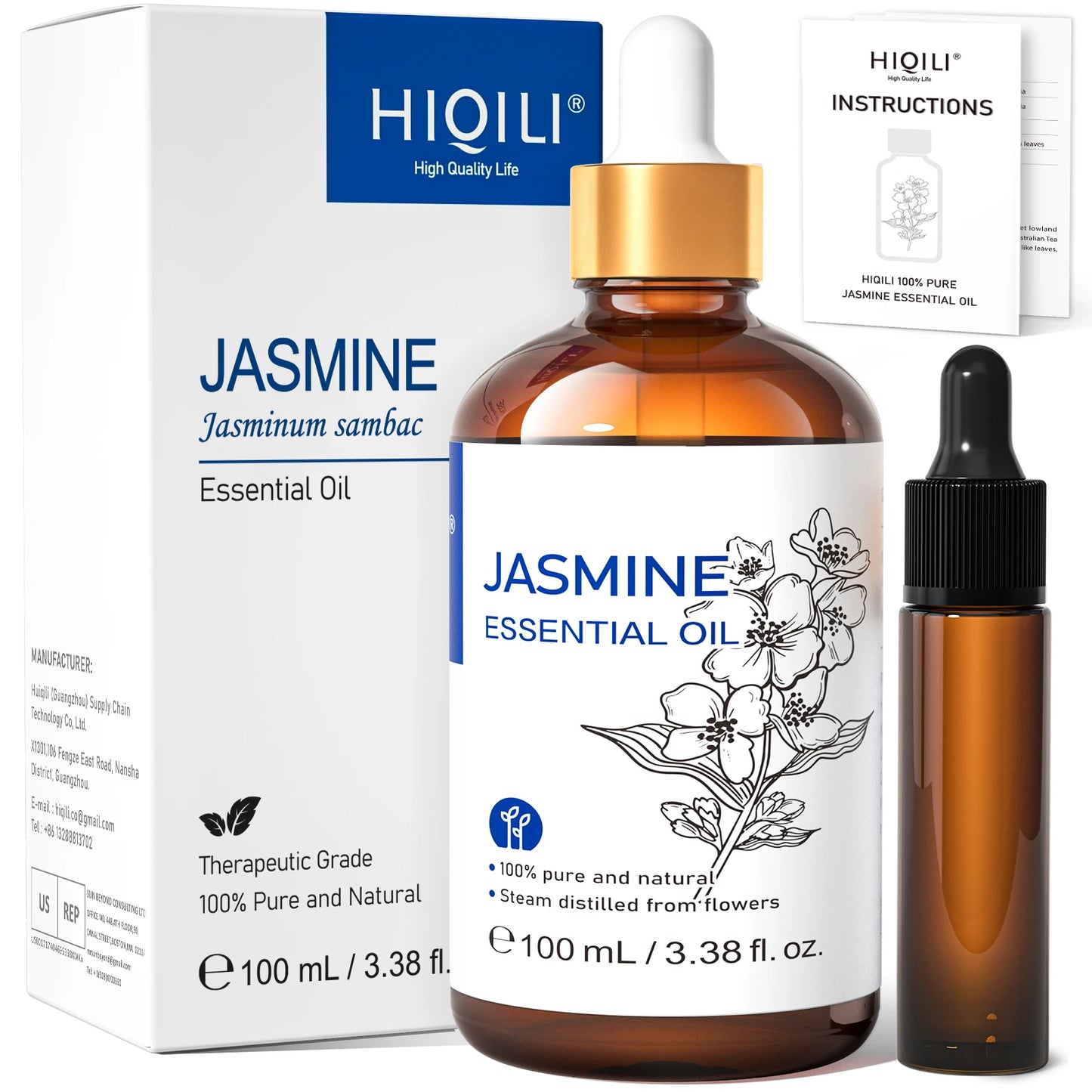 HIQILI Natural Essential Oil Blend Frankincense Lemon Tea Tree Lavender