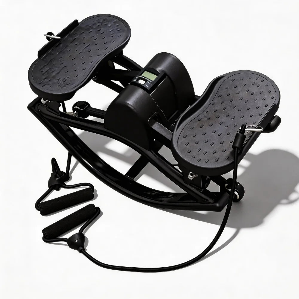 Portable Mini Stepper With Resistance Bands For Home Cardio