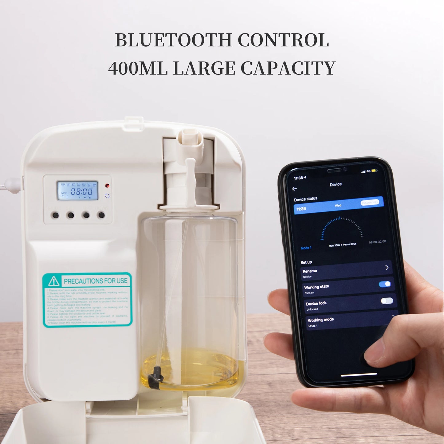 NAMSTE Aroma Diffuser 400ml With Bluetooth Control For Home