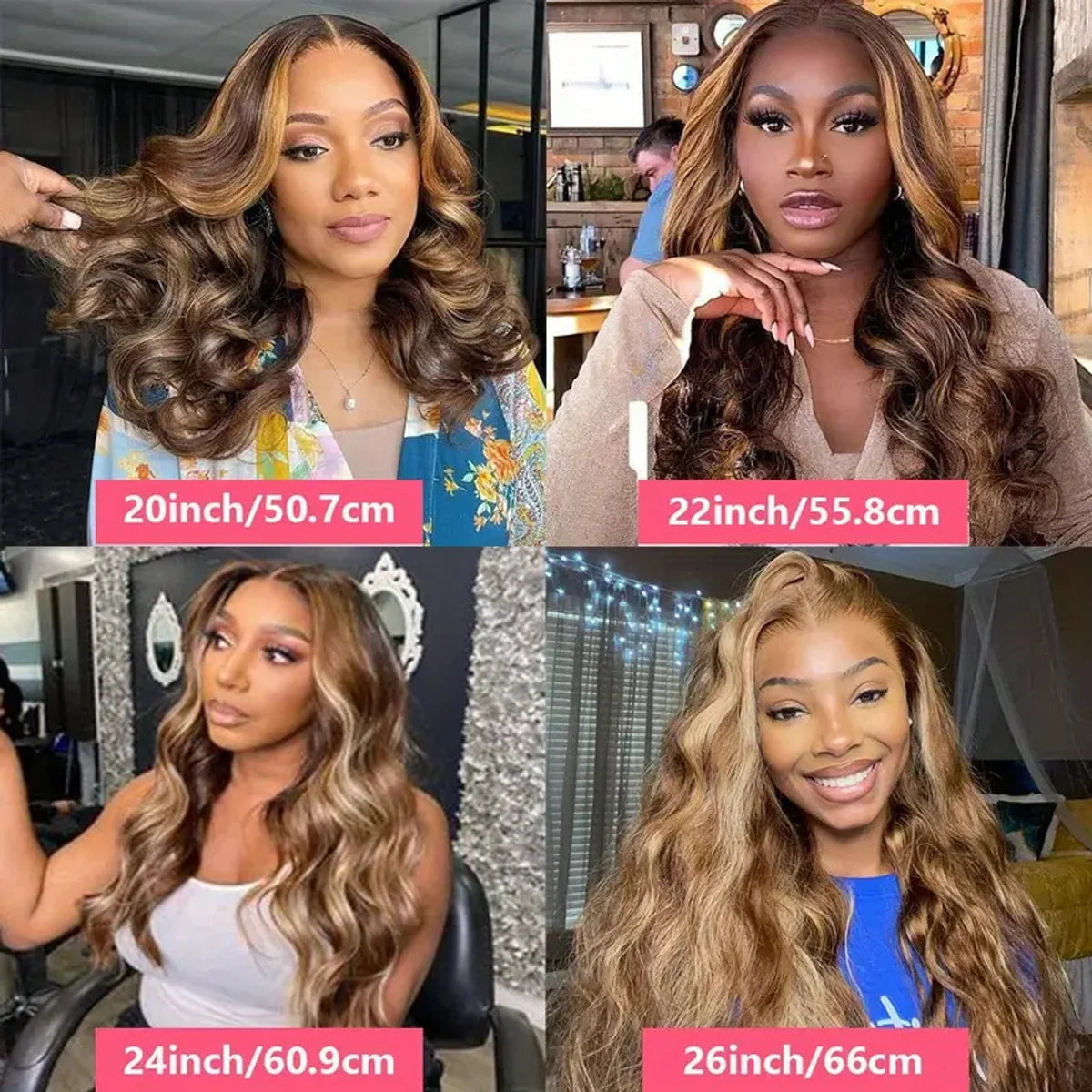 FIUMER Body Wave Lace Front Wig Glueless For Women