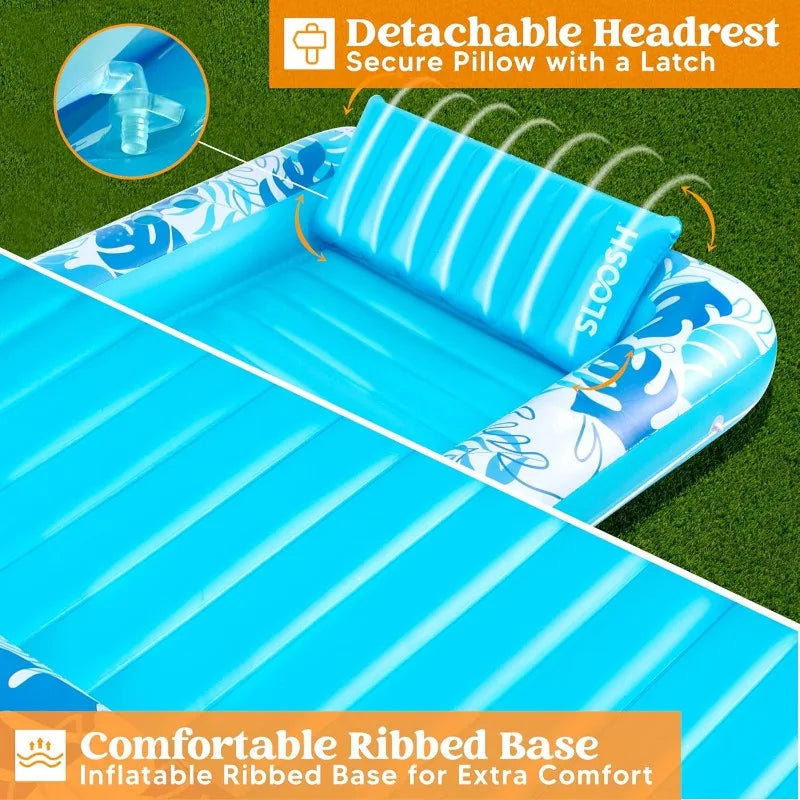 Joyfy 4 In 1 Suntan Pool Float With Pillow And Drink Holders