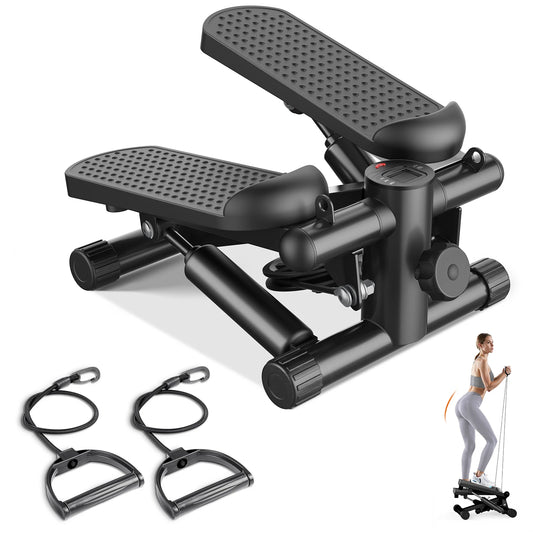 Mini Stepper With Resistance Bands 300 Lbs Capacity Home Cardio