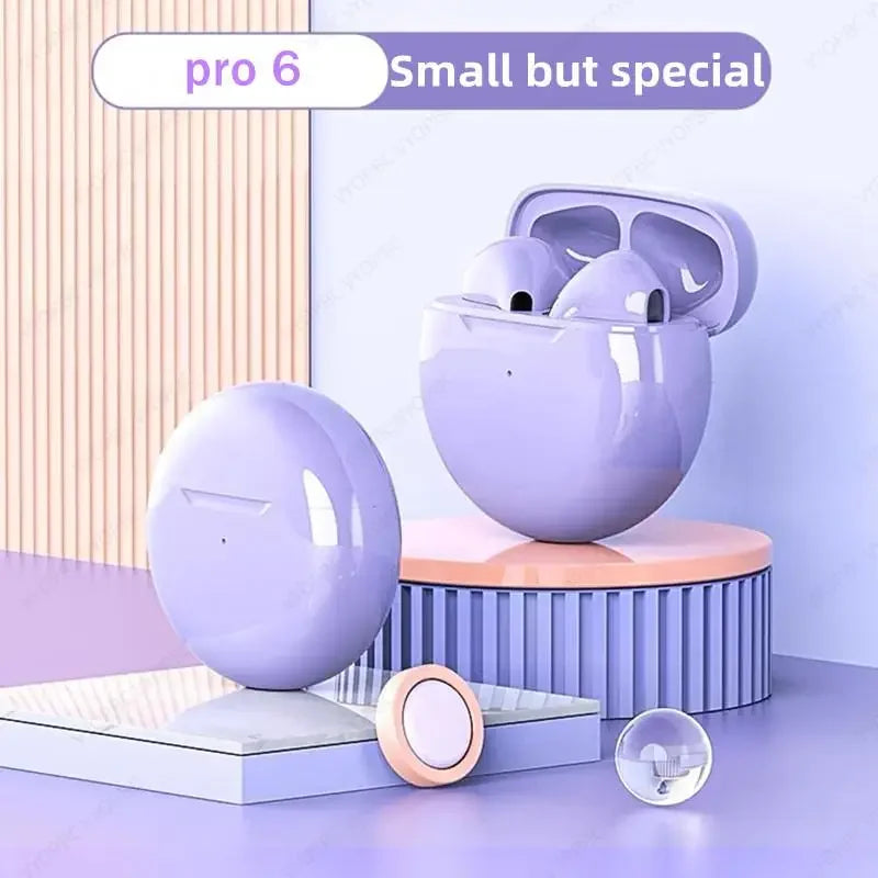 Pro 6 TWS Wireless Earphones With Mic Bluetooth Earbuds