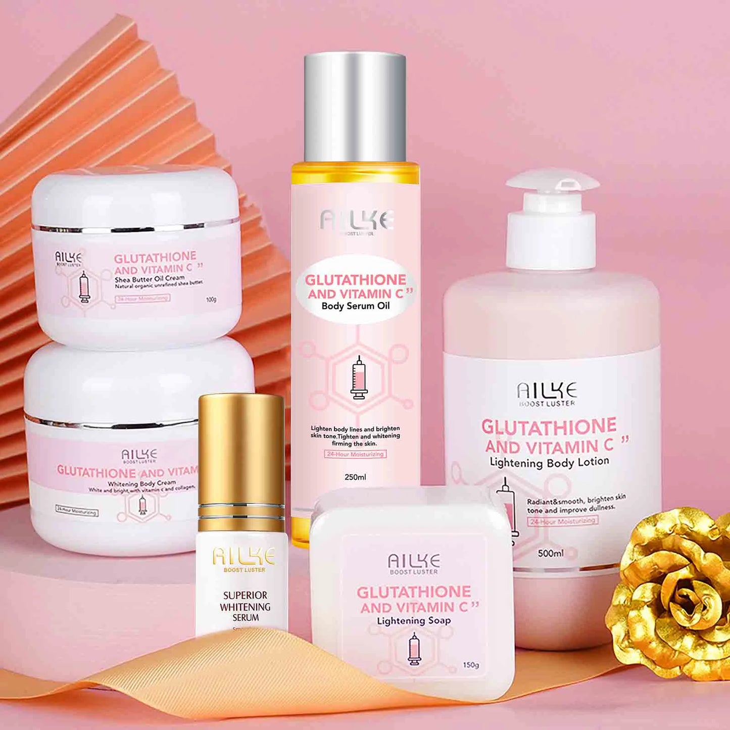 AILKE Brightening Skin Care Set With Vitamin C And Glutathione Moisturizing