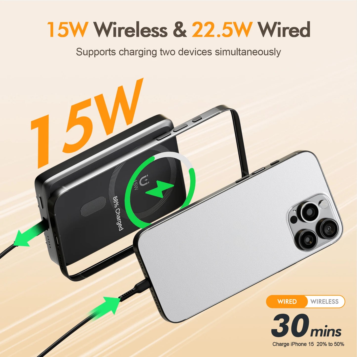 Fast Wireless Charger Stand 15W 3 in 1 Dock for iPhone Apple Watch AirPods