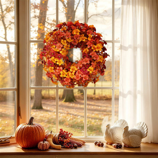 Olitree Artificial Autumn Harvest Wreath for Thanksgiving Front Door Decor