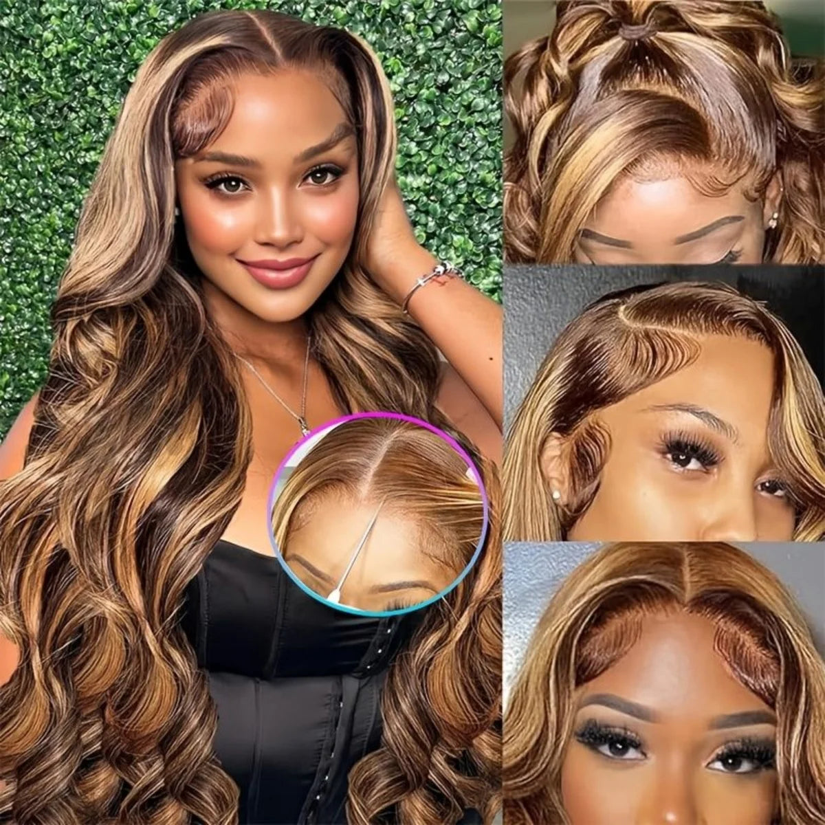 FIUMER Body Wave Lace Front Wig Glueless For Women