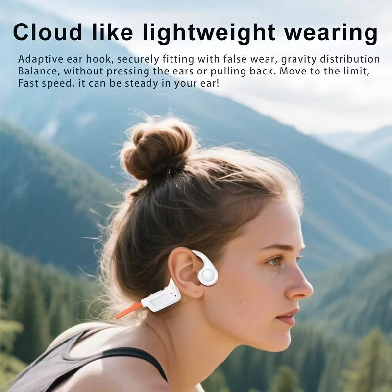 Open Ear Bone Conduction Wireless Headphones With Built In Mic