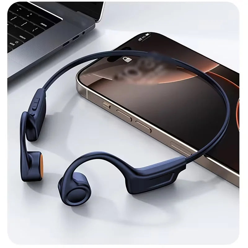 Open Ear Bone Conduction Wireless Headphones With Built In Mic