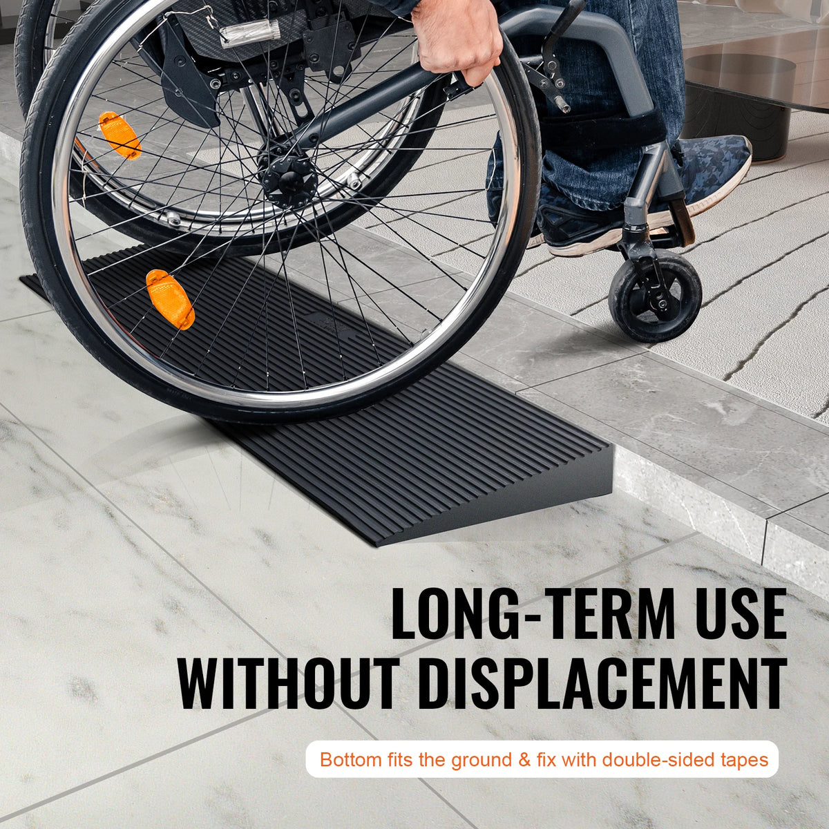 Natural Rubber Cuttable Threshold Ramp For Wheelchair Doorway Access