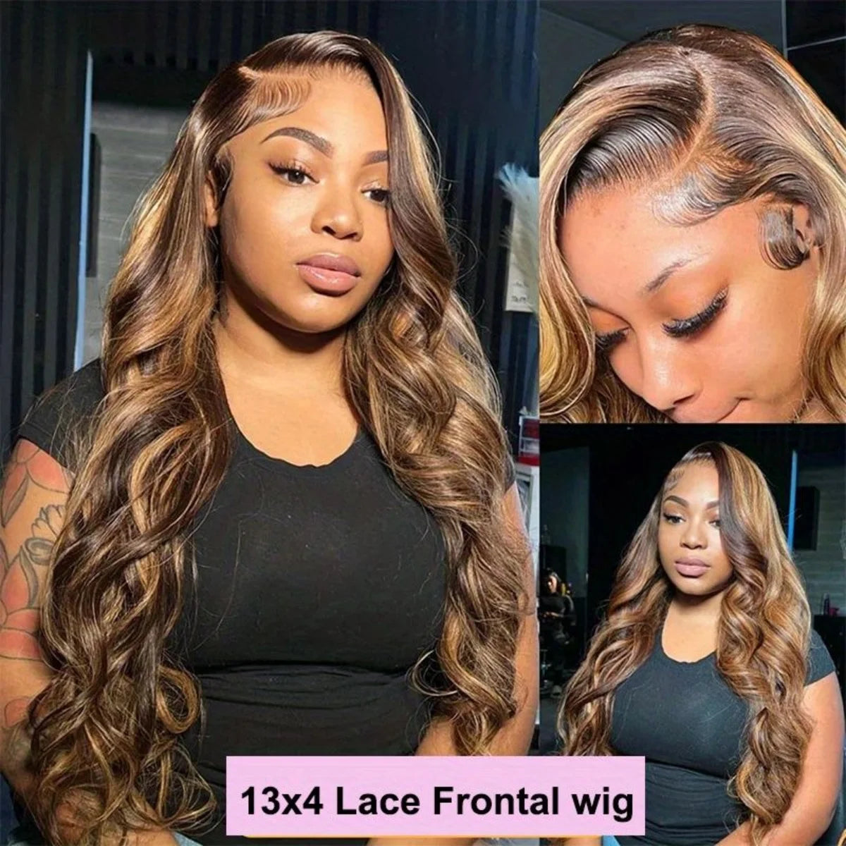 FIUMER Body Wave Lace Front Wig Glueless For Women