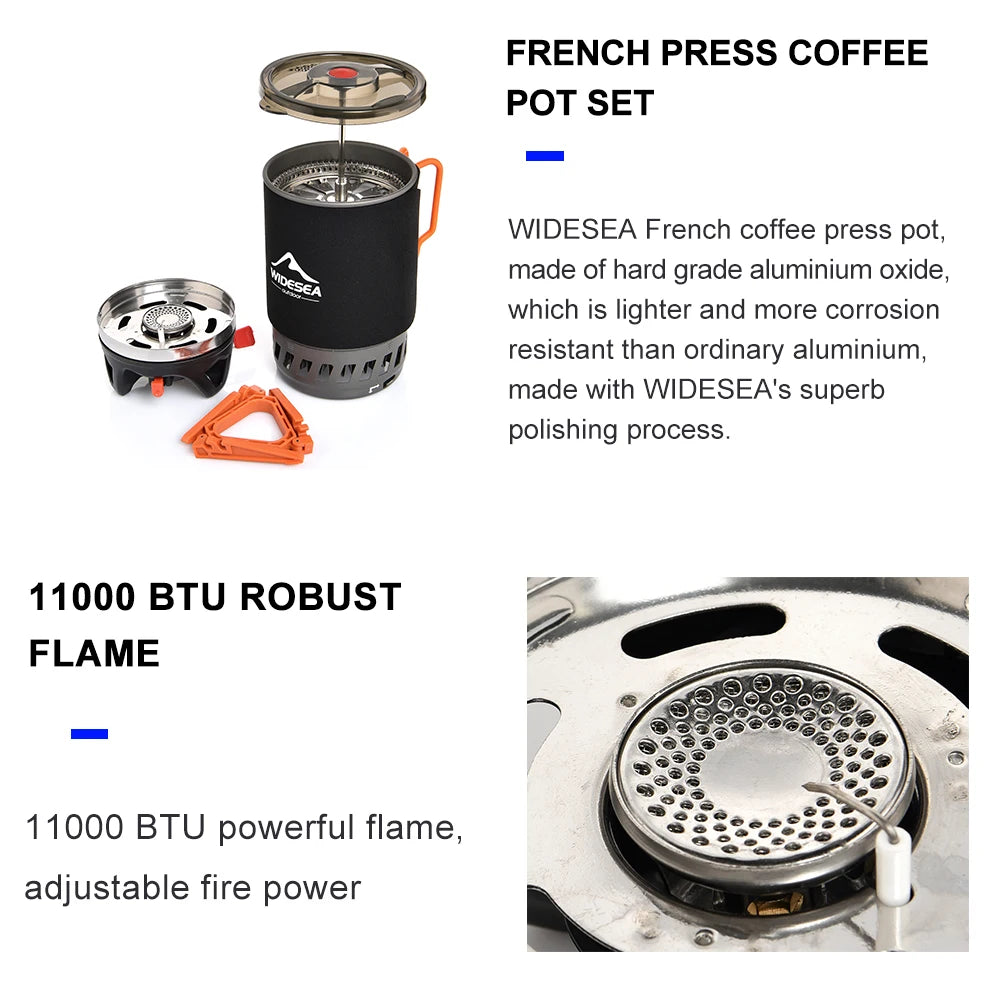 Widesea Camping Cooking System With Heat Exchanger Propane Outdoor Stove