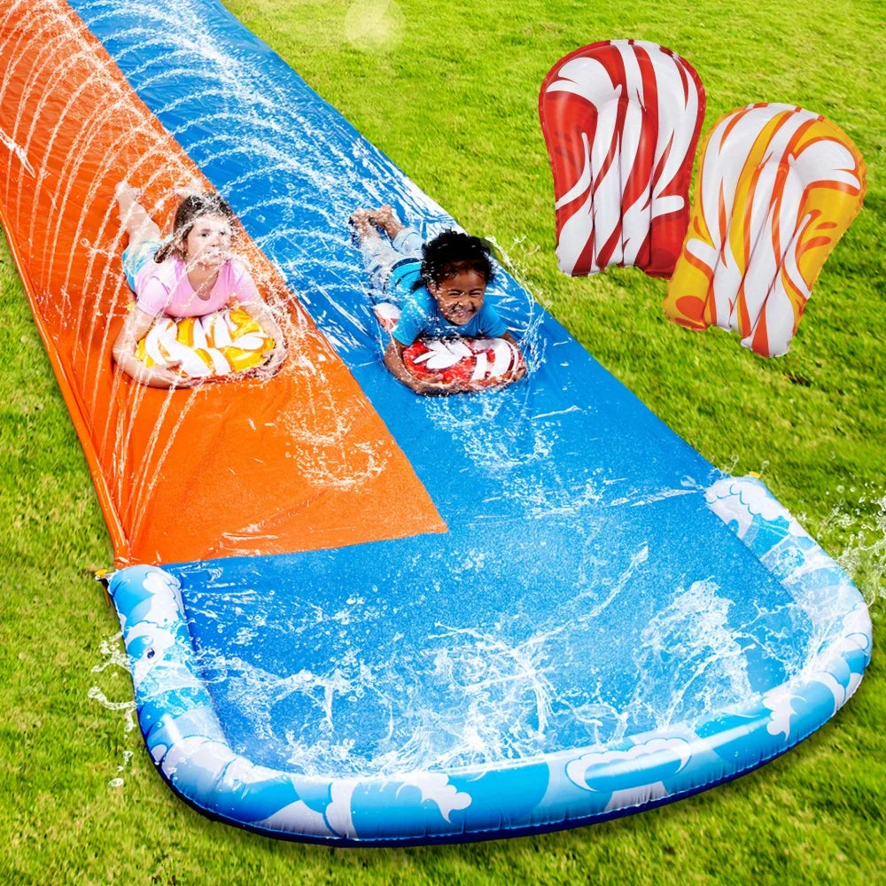 Joyfy Mega Inflatable Water Slide With Dual Racing Lanes Splash Sprayer