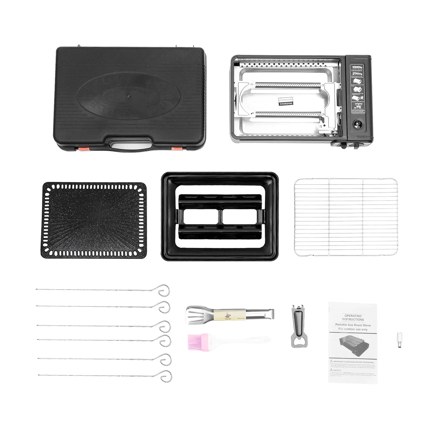 Portable Camping Butane Gas Stove With Ignition Stainless Steel
