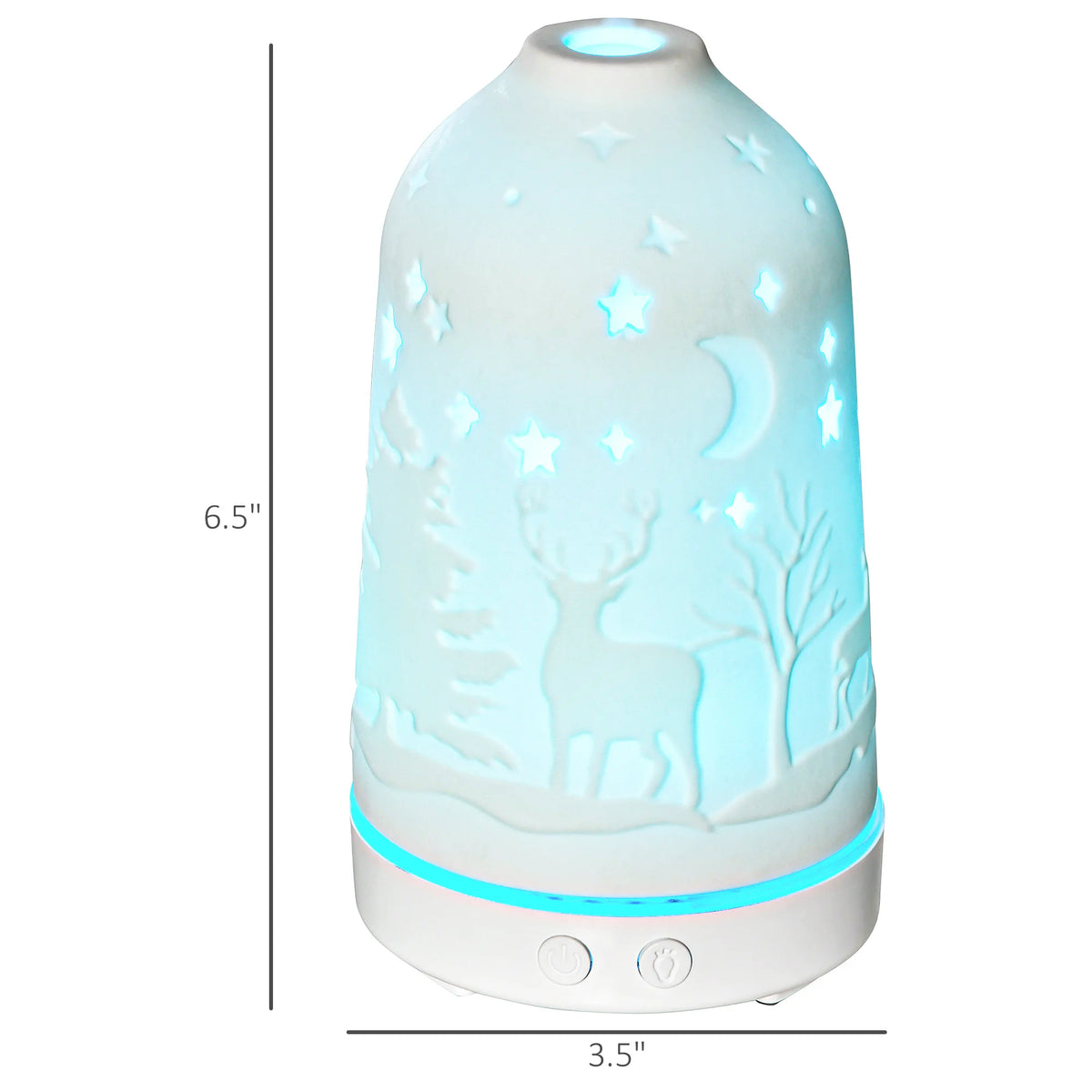 HOMCOM Ultrasonic Aromatherapy Diffuser Humidifier With Ceramic Cover