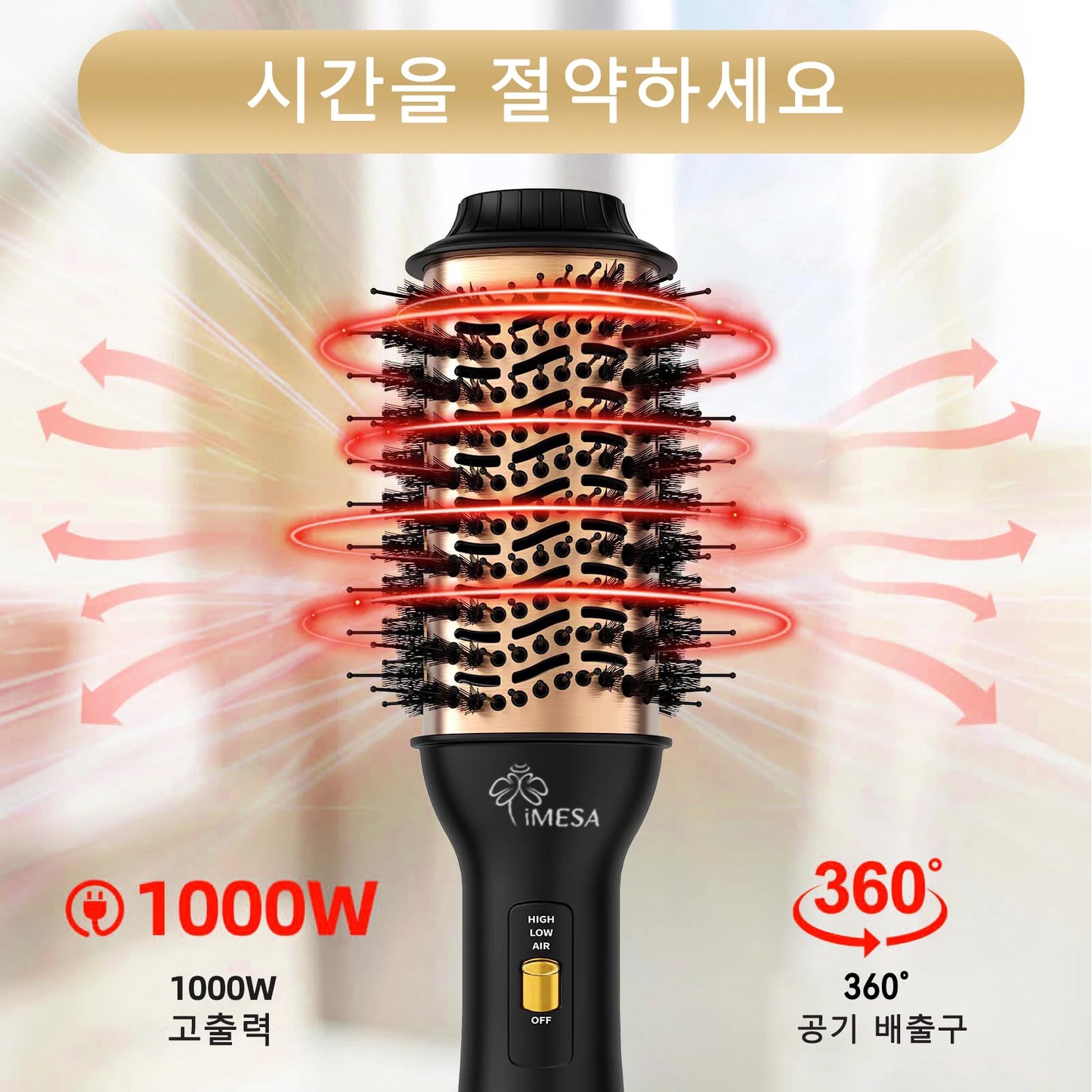 IMESA One Step Hair Dryer Brush Hot Air Styler Curling