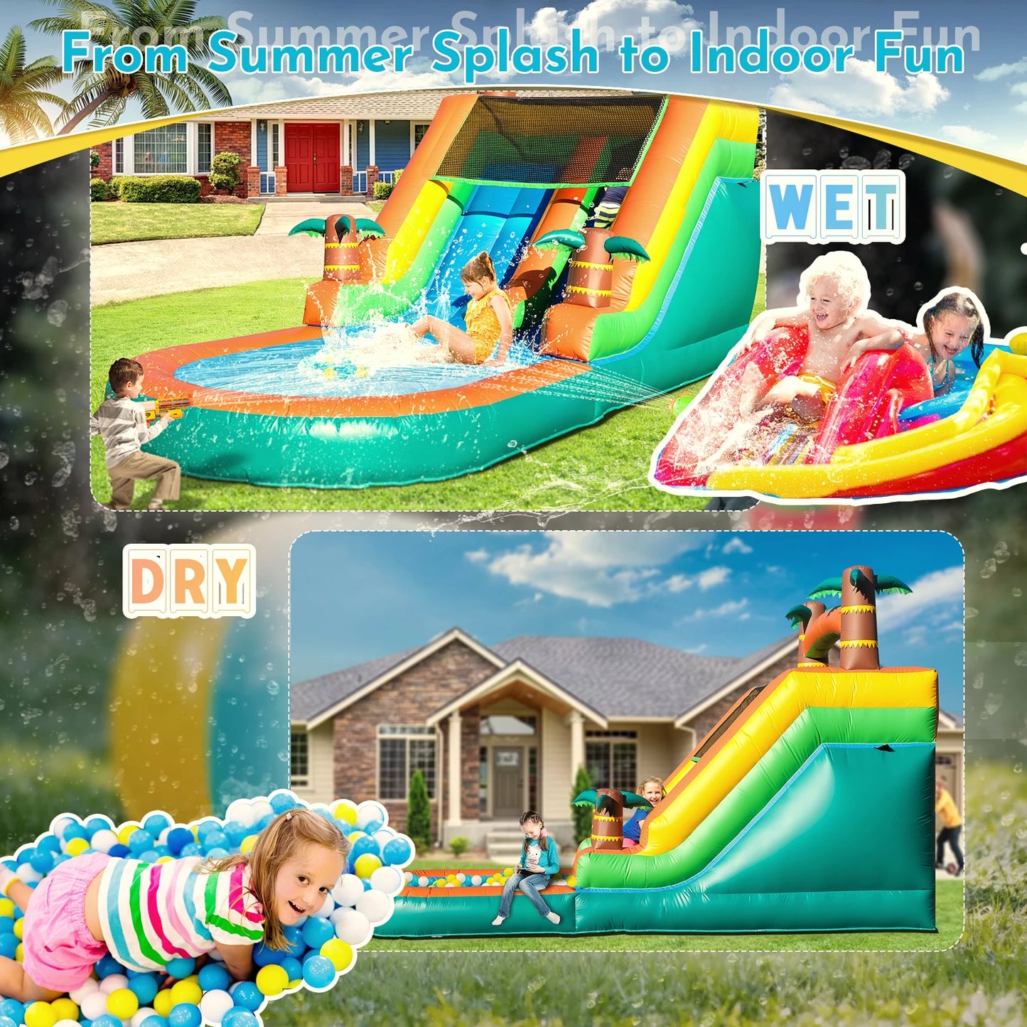 King Inflatable Commercial PVC Water Slide With Blower